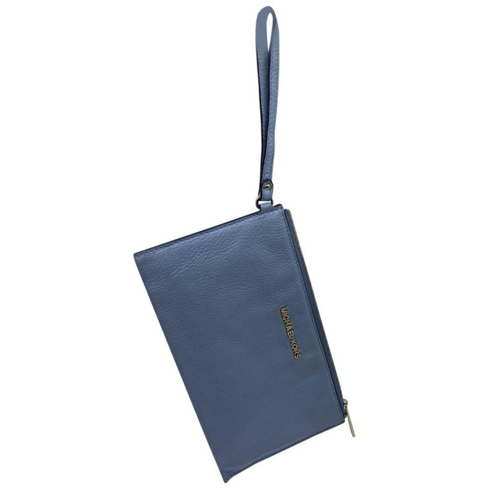 Michael Kors Pastel Blue Grain Leather Wristlet